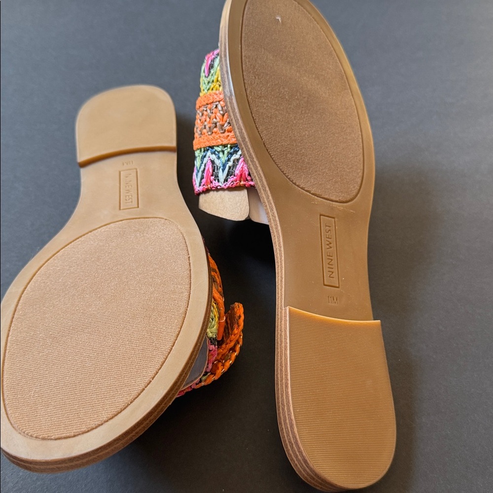 NWT Nine West Poland Multicolor Woven Slide Sandals Nine West, Size 11 - Picture 9 of 9